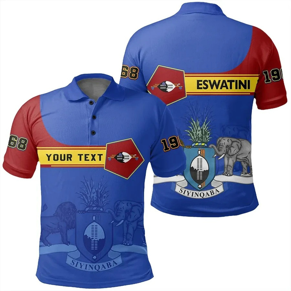 Custom Eswatini Polo Shirt Pentagon Style, African Polo Shirt For Men Women