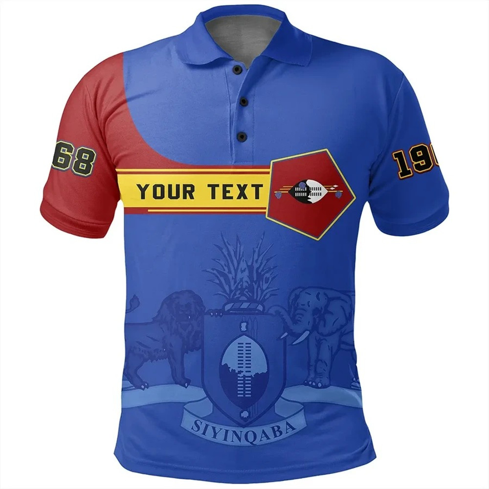 Custom Eswatini Polo Shirt Pentagon Style, African Polo Shirt For Men Women