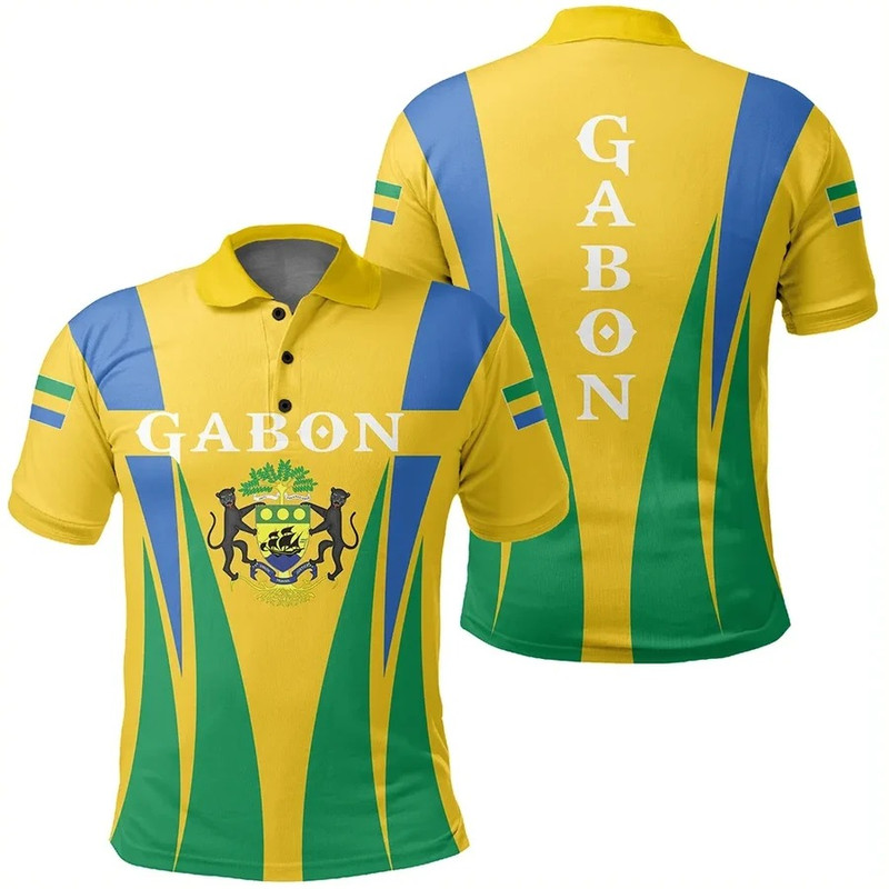 Gabon Polo Shirt Apex Style, African Polo Shirt For Men Women