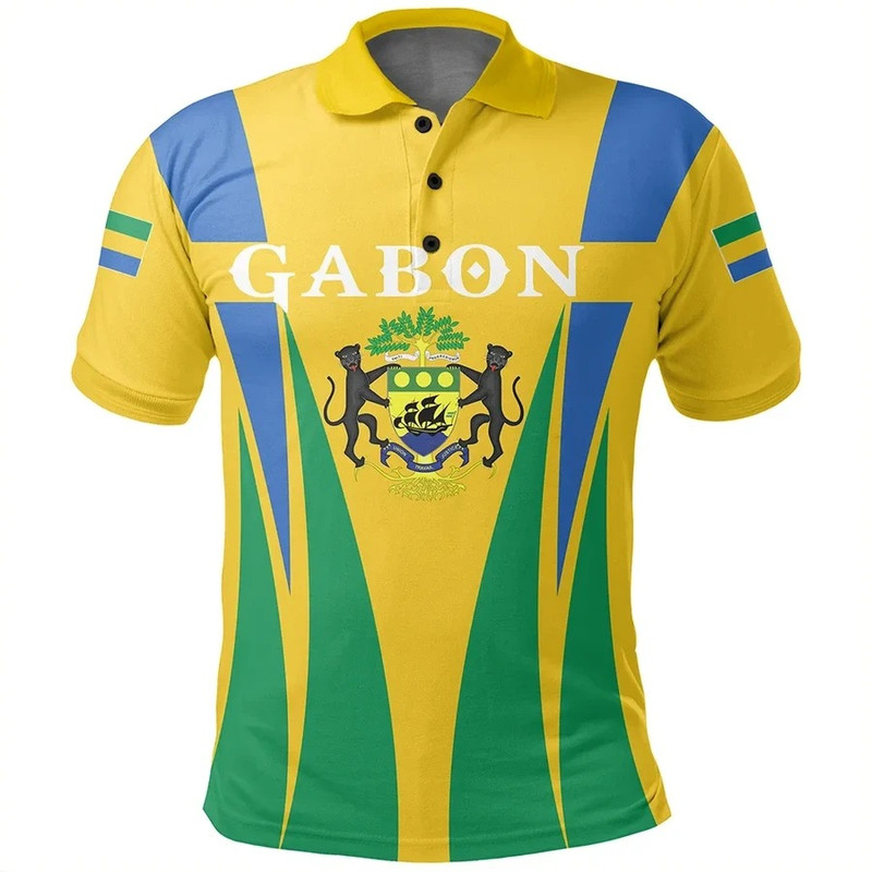 Gabon Polo Shirt Apex Style, African Polo Shirt For Men Women