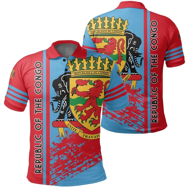 Republic Of The Congo Quarter Style Polo Shirt, African Polo Shirt For Men Women