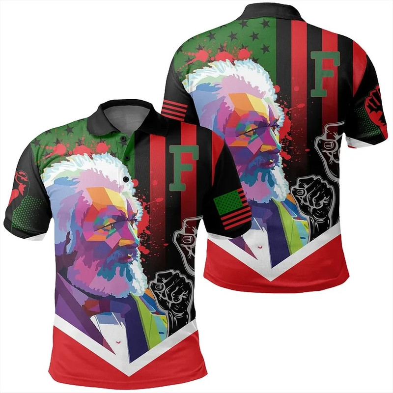African American Flag Frederick Douglass Polo Shirt, African Polo Shirt For Men Women