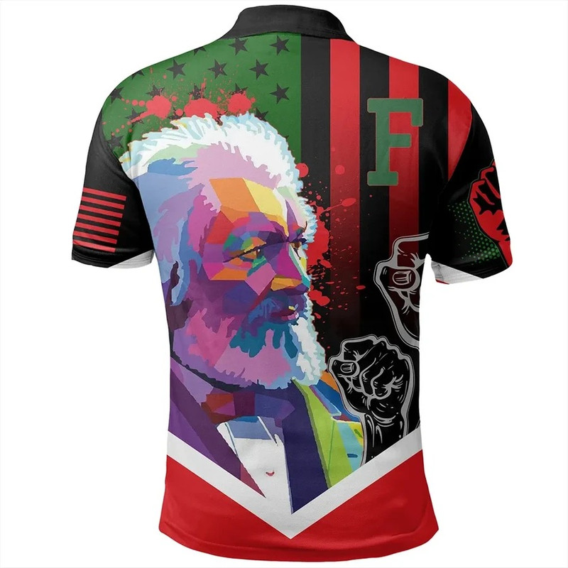 African American Flag Frederick Douglass Polo Shirt, African Polo Shirt For Men Women