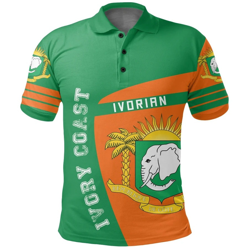 Ivory Coast Polo Shirt Sport Premium, African Polo Shirt For Men Women