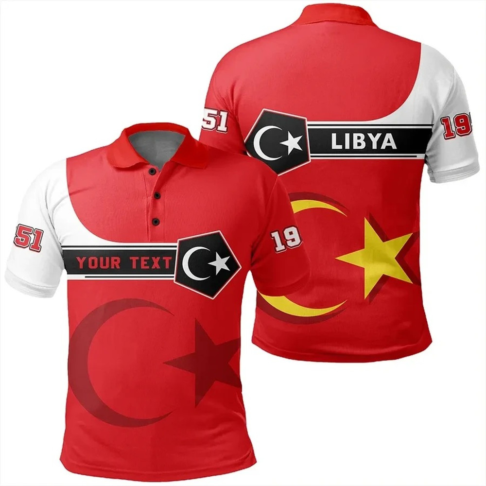 Custom Libya Polo Shirt Pentagon Style, African Polo Shirt For Men Women