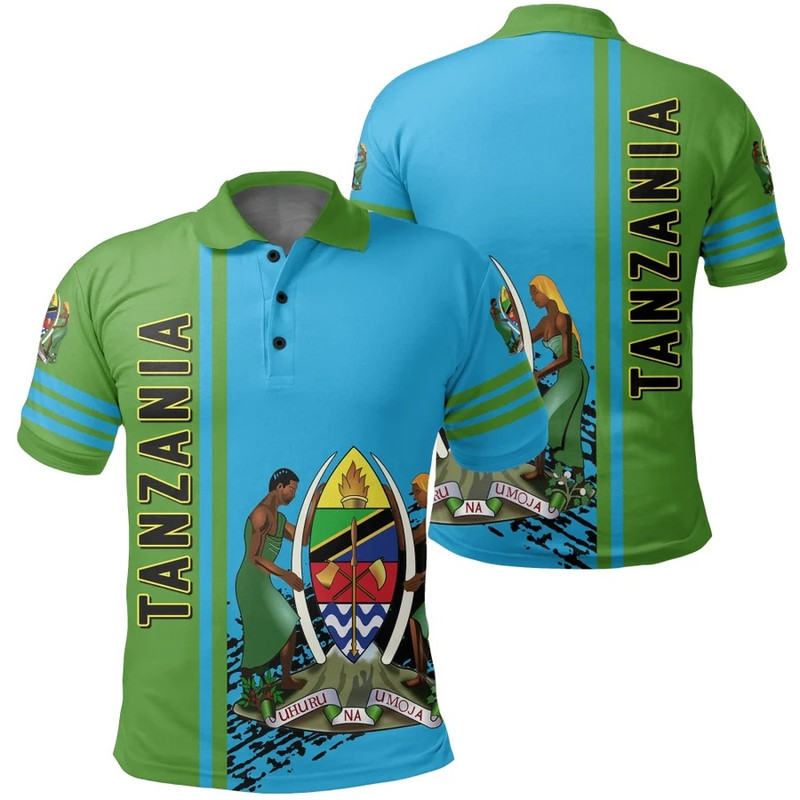Tanzania Quarter Style Polo Shirt, African Polo Shirt For Men Women