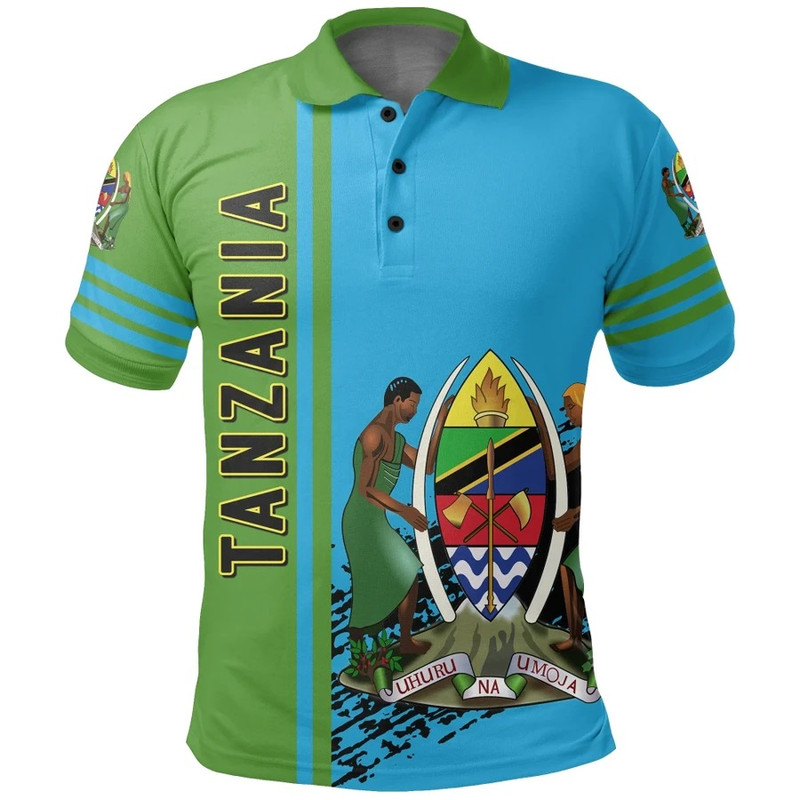 Tanzania Quarter Style Polo Shirt, African Polo Shirt For Men Women
