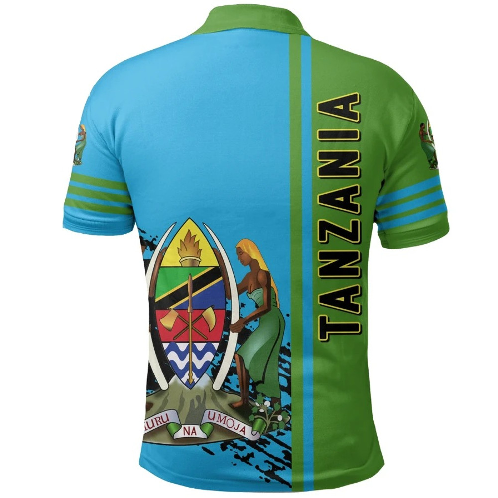 Tanzania Quarter Style Polo Shirt, African Polo Shirt For Men Women