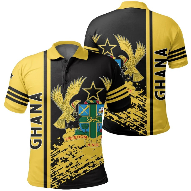 Ghana Quarter Style Polo Shirt, African Polo Shirt For Men Women