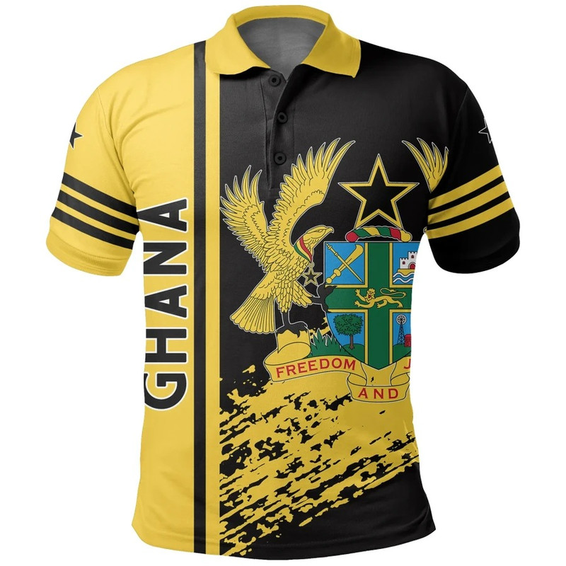 Ghana Quarter Style Polo Shirt, African Polo Shirt For Men Women