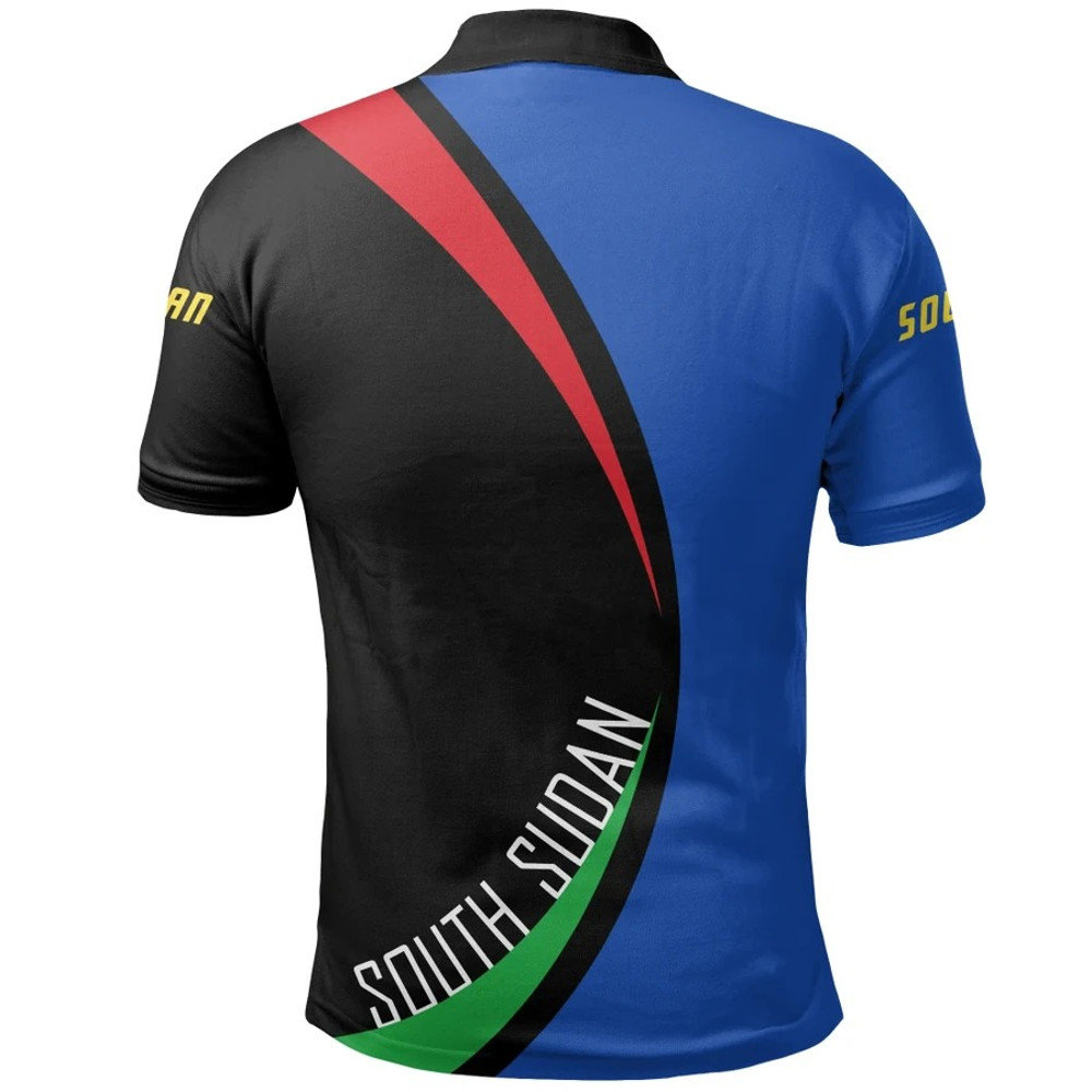 South Sudan Polo Shirt - Circle Style, African Polo Shirt For Men Women