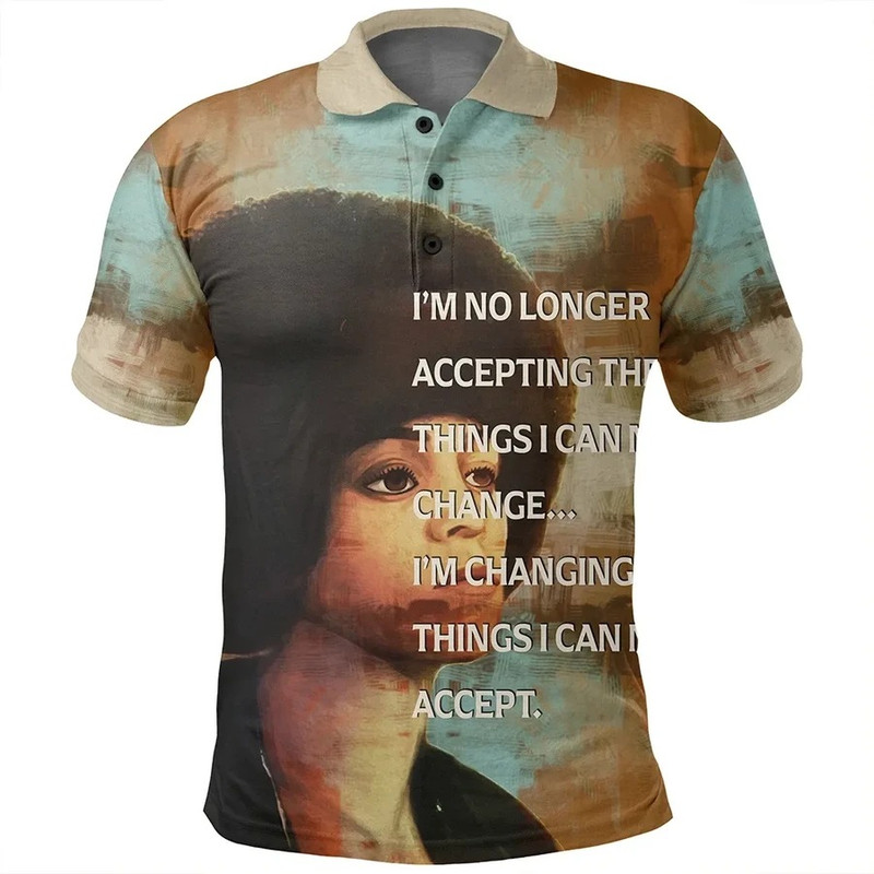 Angela Davis Quote Paint Mix Polo Shirt, African Polo Shirt For Men Women