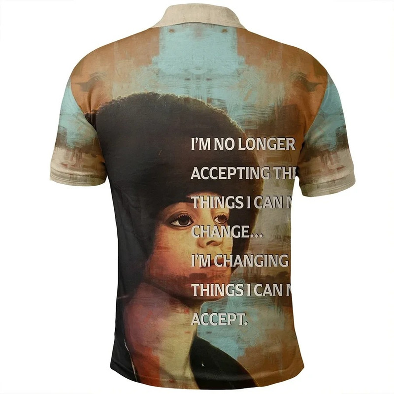 Angela Davis Quote Paint Mix Polo Shirt, African Polo Shirt For Men Women