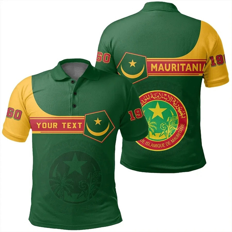 Custom Mauritania Polo Shirt Pentagon Style, African Polo Shirt For Men Women