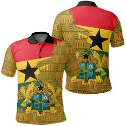 kente root color polo shirt - gash style, african polo shirt for men women