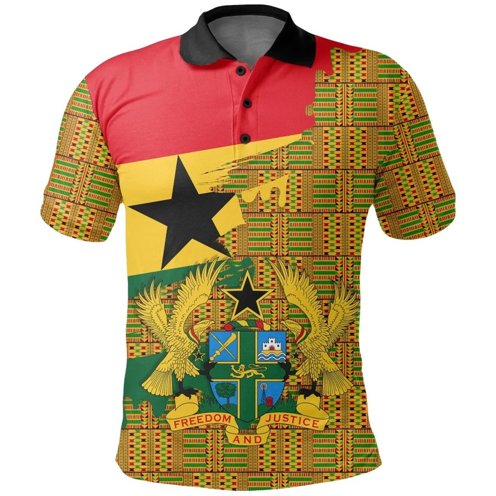 Kente Root Color Polo Shirt - Gash Style, African Polo Shirt For Men Women