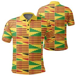 kente light adwinasa polo shirt, african polo shirt for men women