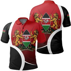 kenya half circle polo shirt, african polo shirt for men women