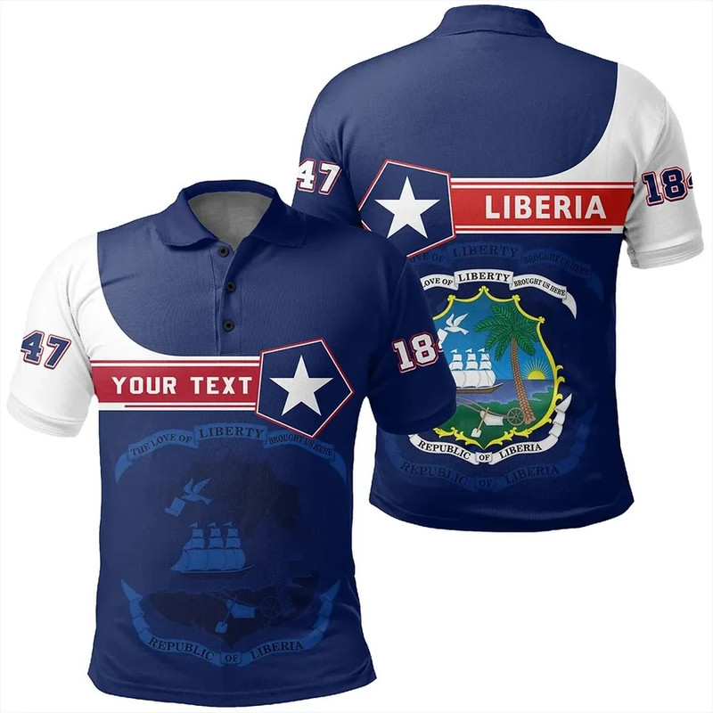 Custom Liberia Polo Shirt Pentagon Style, African Polo Shirt For Men Women