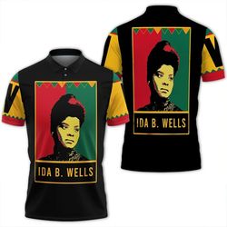 ida b. wells black history month style women polo shirt, african polo shirt for men women