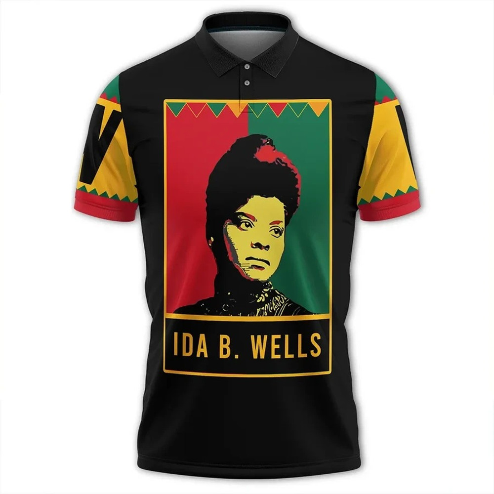 Ida B. Wells Black History Month Style Women Polo Shirt, African Polo Shirt For Men Women