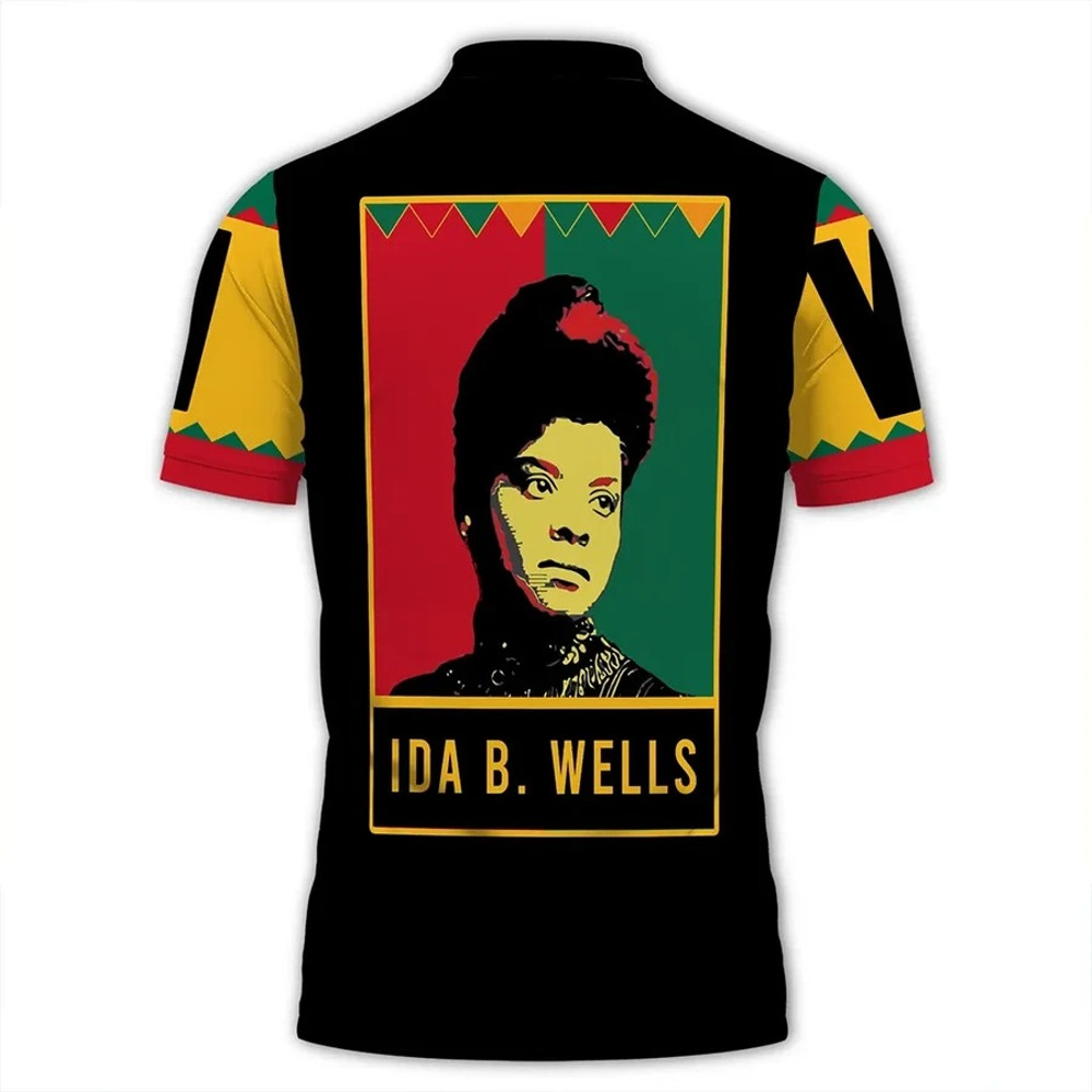 Ida B. Wells Black History Month Style Women Polo Shirt, African Polo Shirt For Men Women