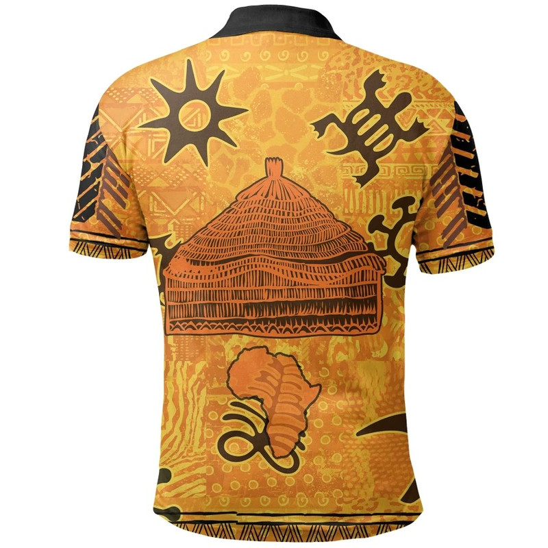 Africa Adinkra Mud Style Polo Shirt, African Polo Shirt For Men Women