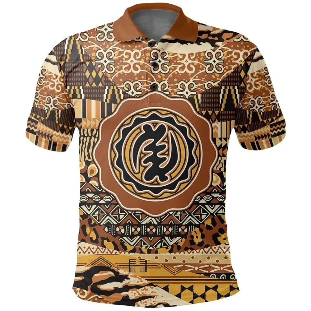 Nyame Ye Ohene Polo Shirt Leo Style, African Polo Shirt For Men Women