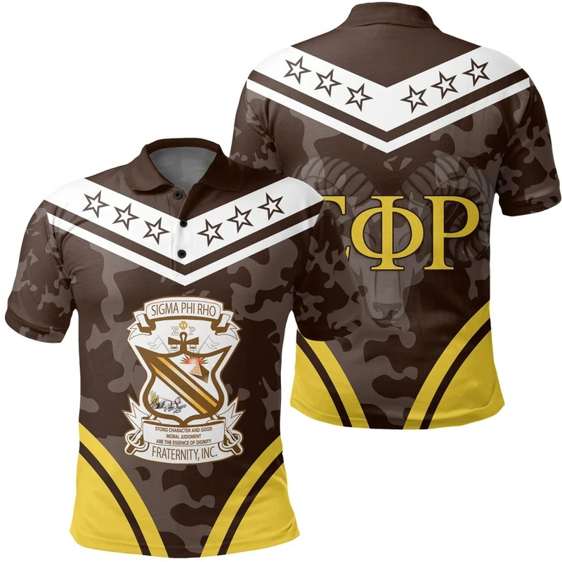 Sigma Phi Rho Camouflage Polo Shirt, African Polo Shirt For Men Women