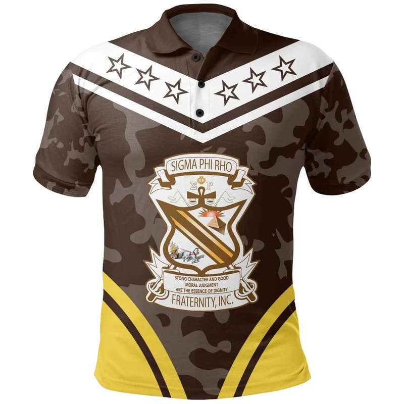 Sigma Phi Rho Camouflage Polo Shirt, African Polo Shirt For Men Women