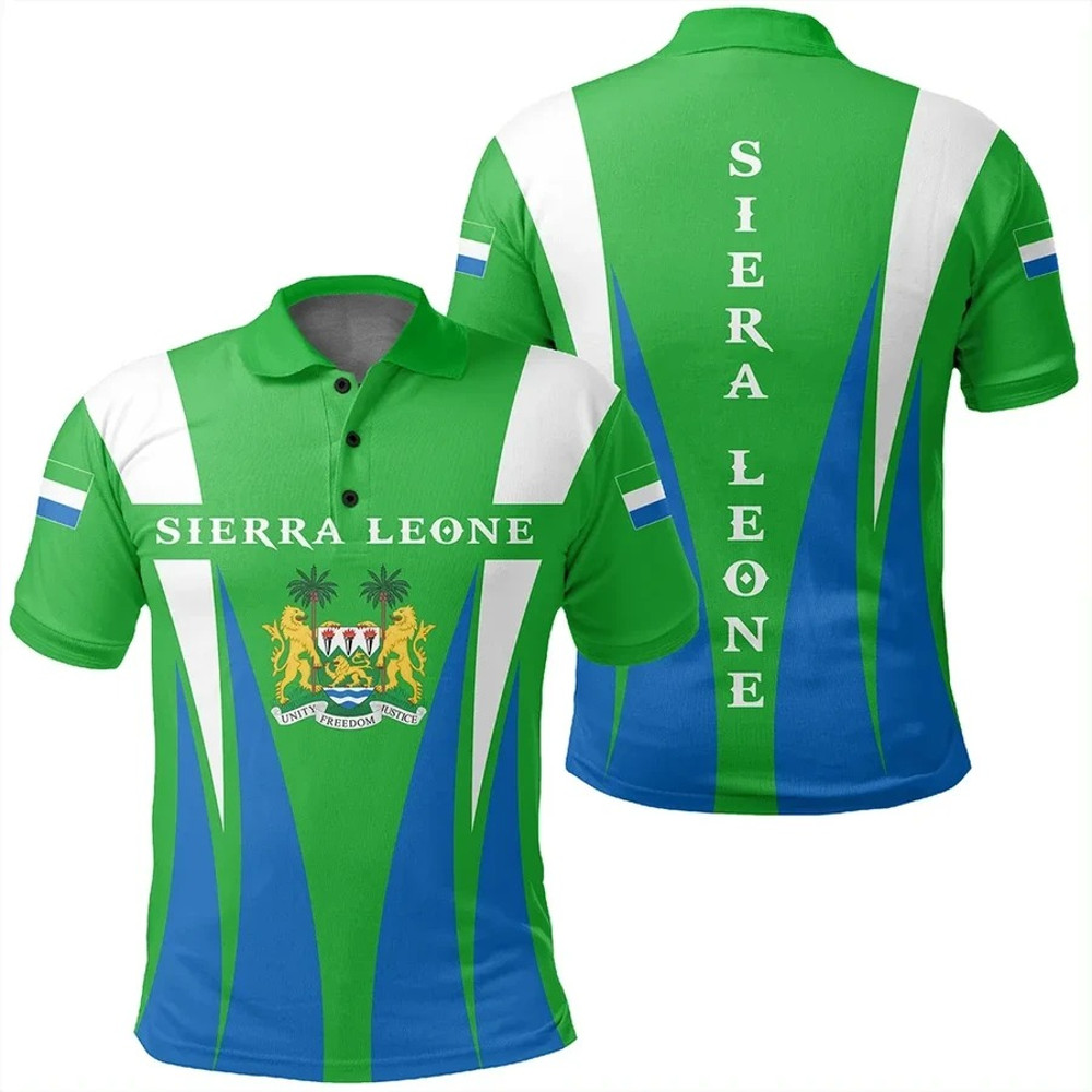 Sierra Leone Polo Shirt Apex Style, African Polo Shirt For Men Women