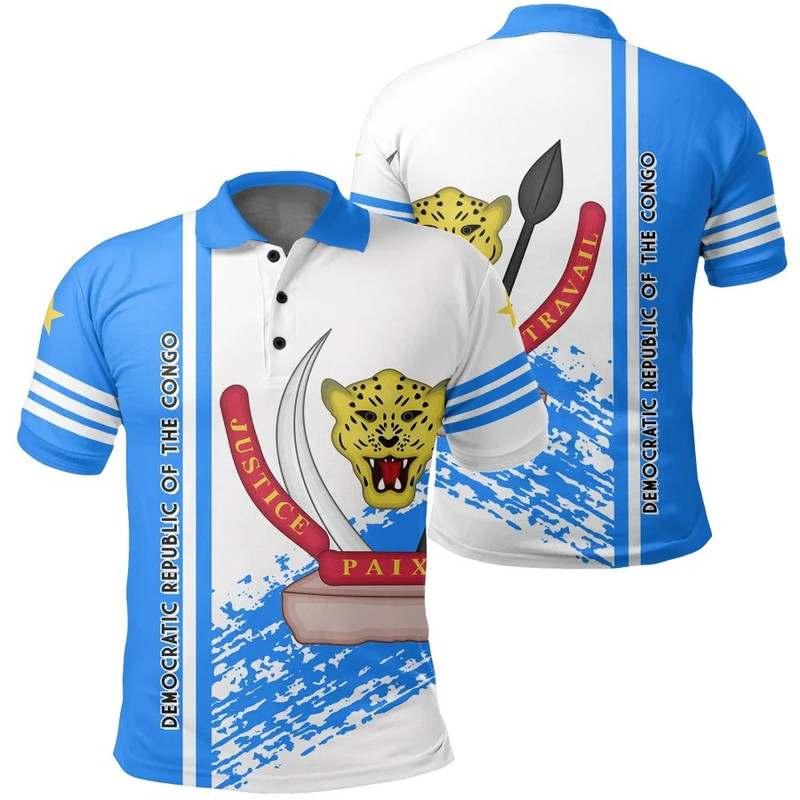 Democratic Republic Of The Congo Quarter Style Polo Shirt, African Polo Shirt For Men Women