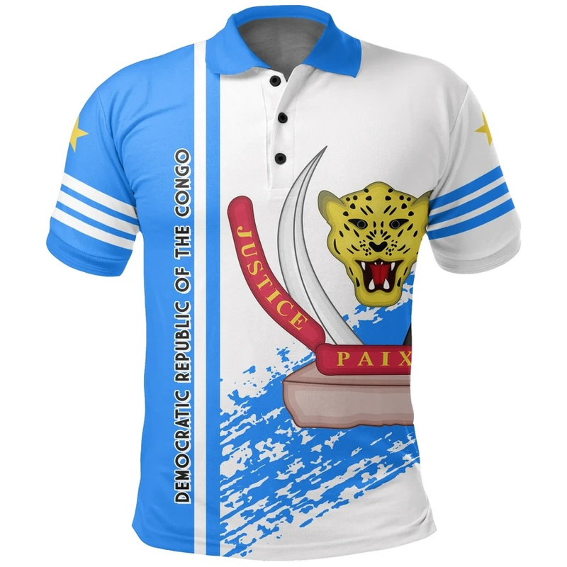 Democratic Republic Of The Congo Quarter Style Polo Shirt, African Polo Shirt For Men Women
