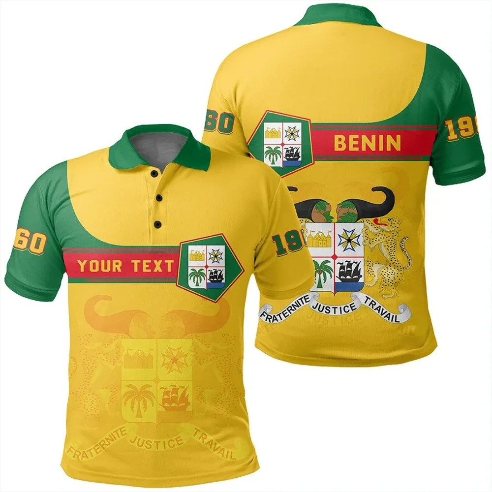 Custom Benin Polo Shirt Pentagon Style, African Polo Shirt For Men Women