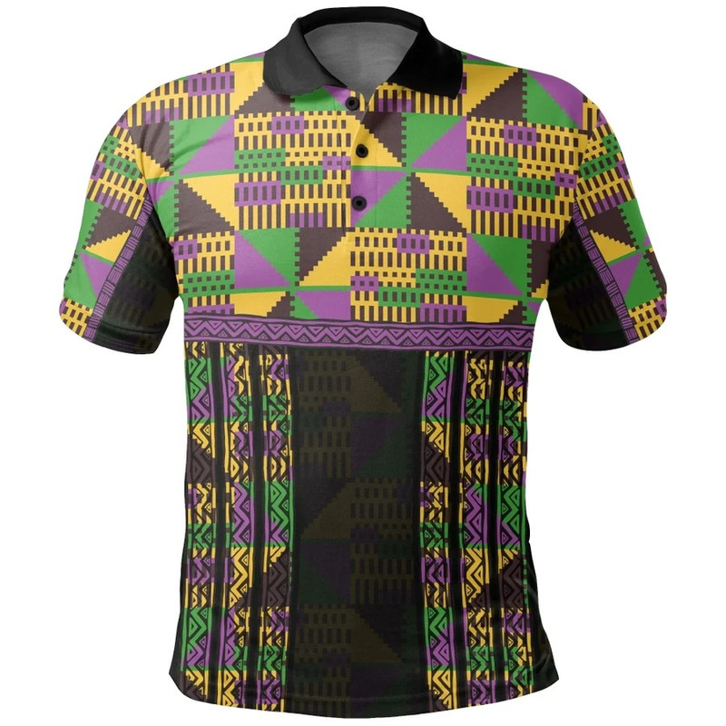 Africa Map Violet Ashanti Polo Shirt, African Polo Shirt For Men Women