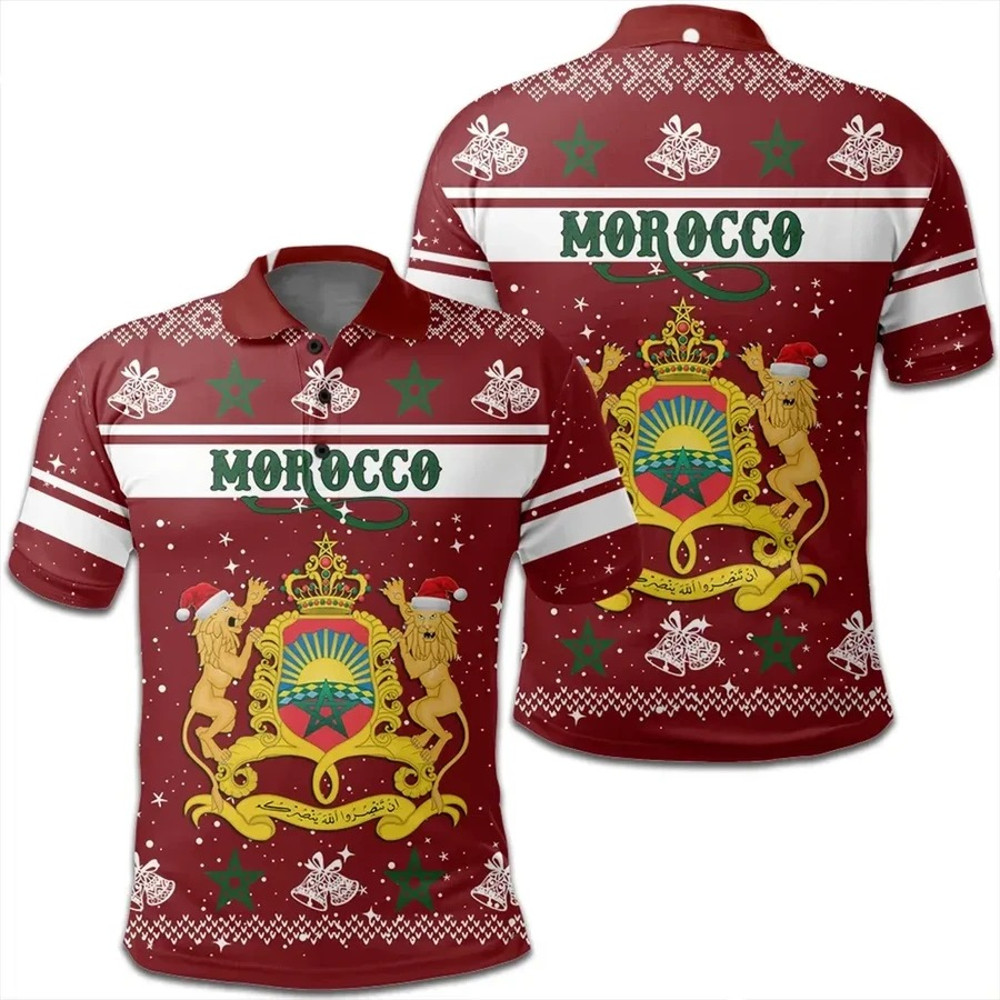 Morocco Polo Shirt Christmas, African Polo Shirt For Men Women