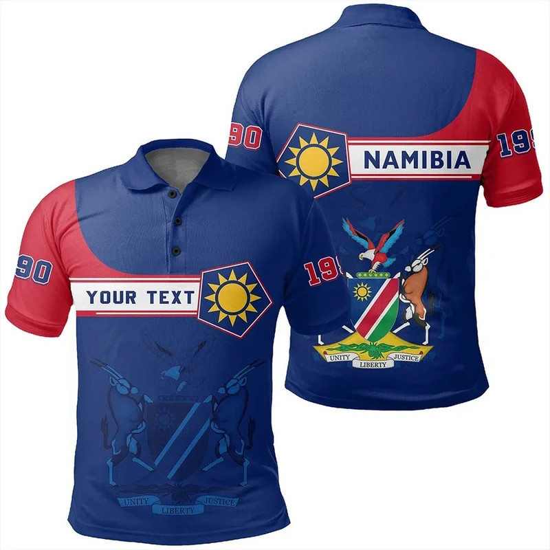 Custom Namibia Polo Shirt Pentagon Style, African Polo Shirt For Men Women