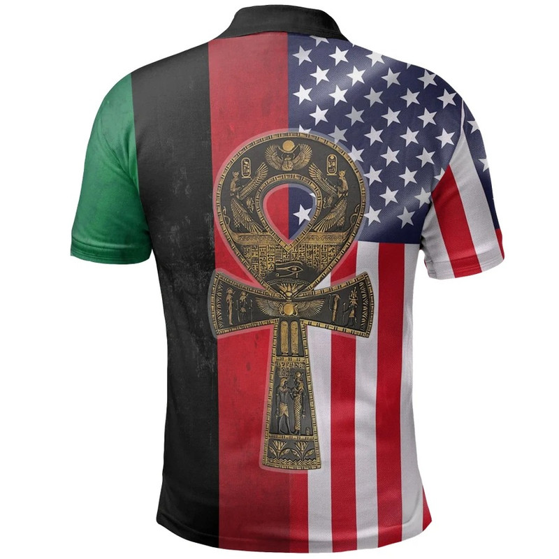 Ankh Pan African American Polo Shirt, African Polo Shirt For Men Women