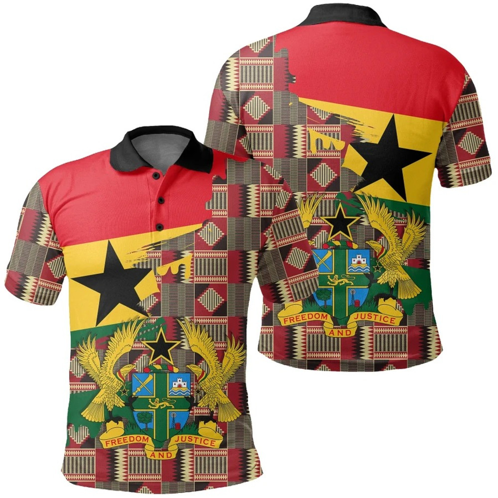 Kente Royal Pattern Polo Shirt - Gash Style, African Polo Shirt For Men Women
