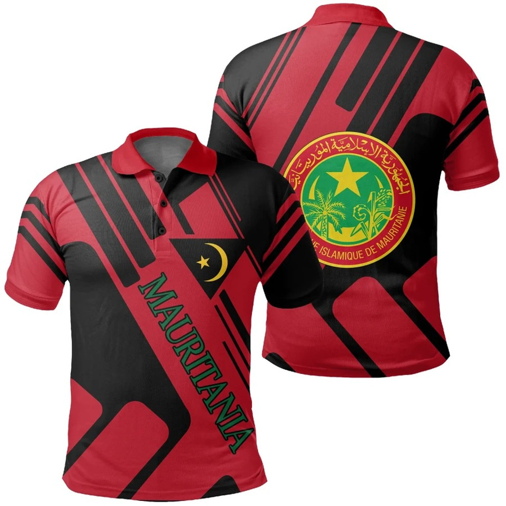 Mauritania Polo Shirt Rockie Style, African Polo Shirt For Men Women