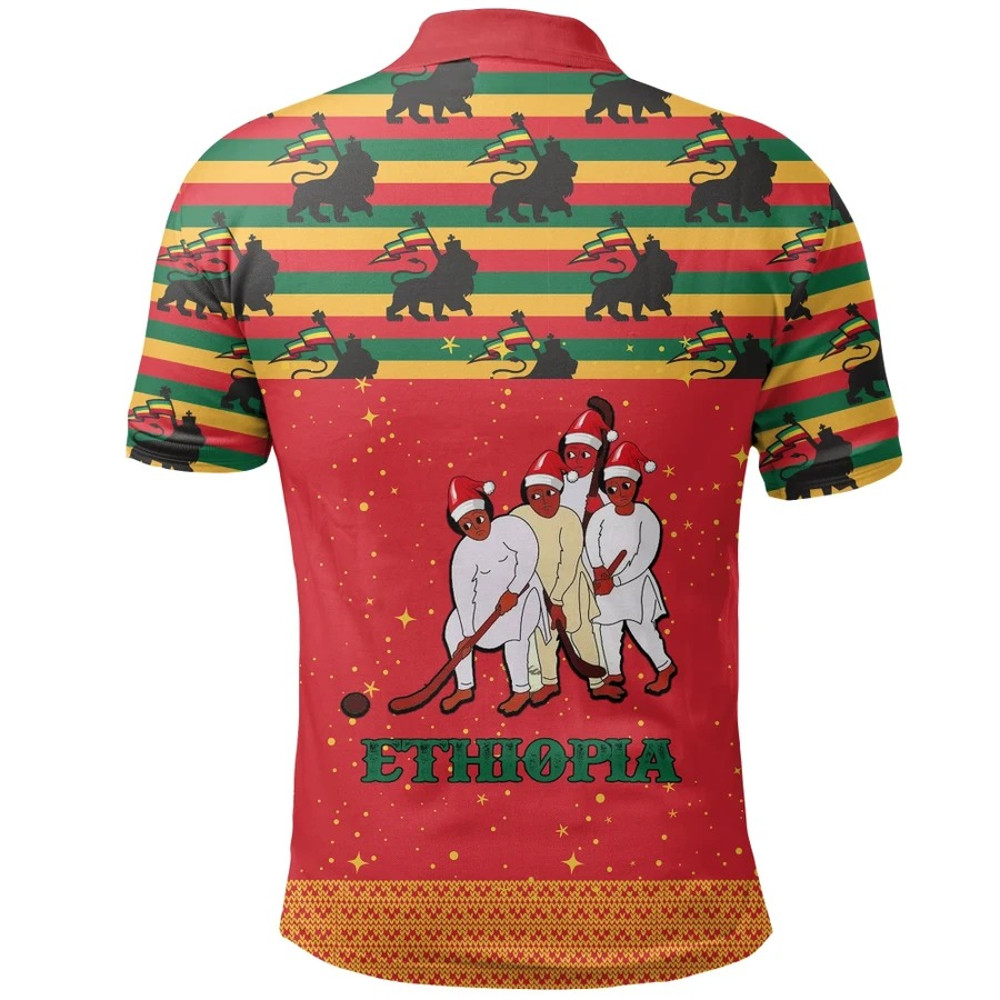 Ethiopia Christmas Genna Polo Shirt - Colorful Style, African Polo Shirt For Men Women