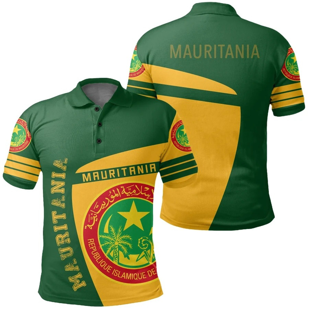 Mauritania Polo Shirt Sport Premium, African Polo Shirt For Men Women