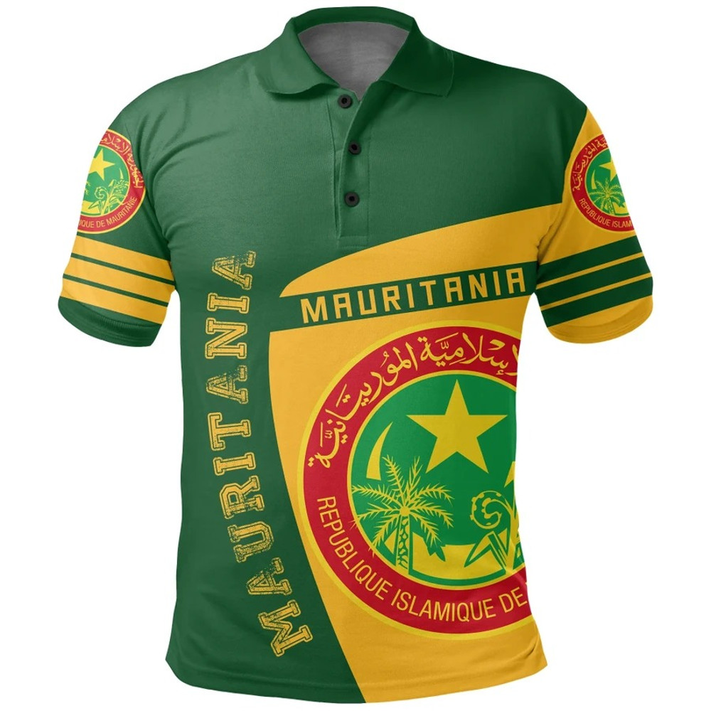 Mauritania Polo Shirt Sport Premium, African Polo Shirt For Men Women