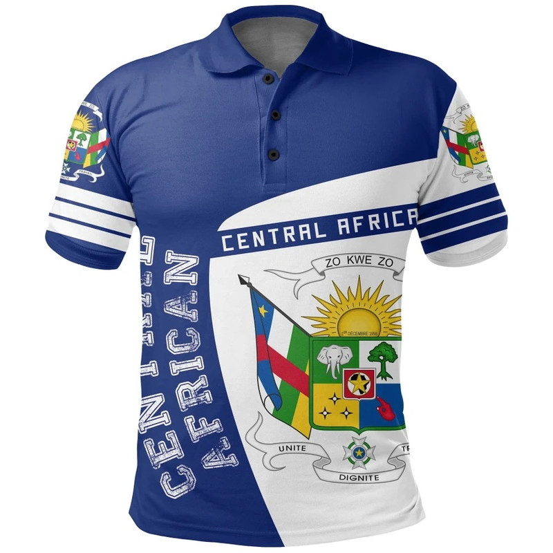 Central African Republic Polo Shirt Sport Premium, African Polo Shirt For Men Women