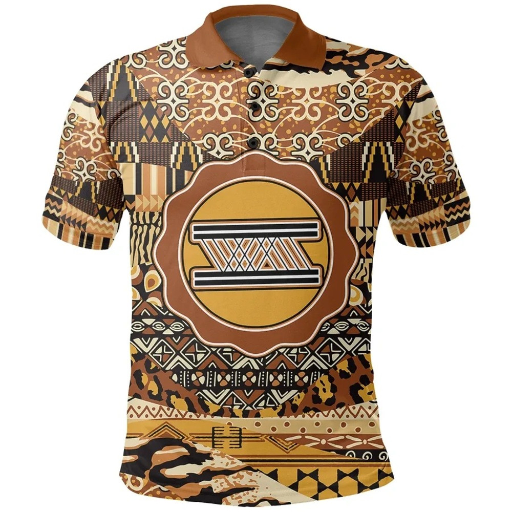Owo Foro Adobe Polo Shirt Leo Style, African Polo Shirt For Men Women