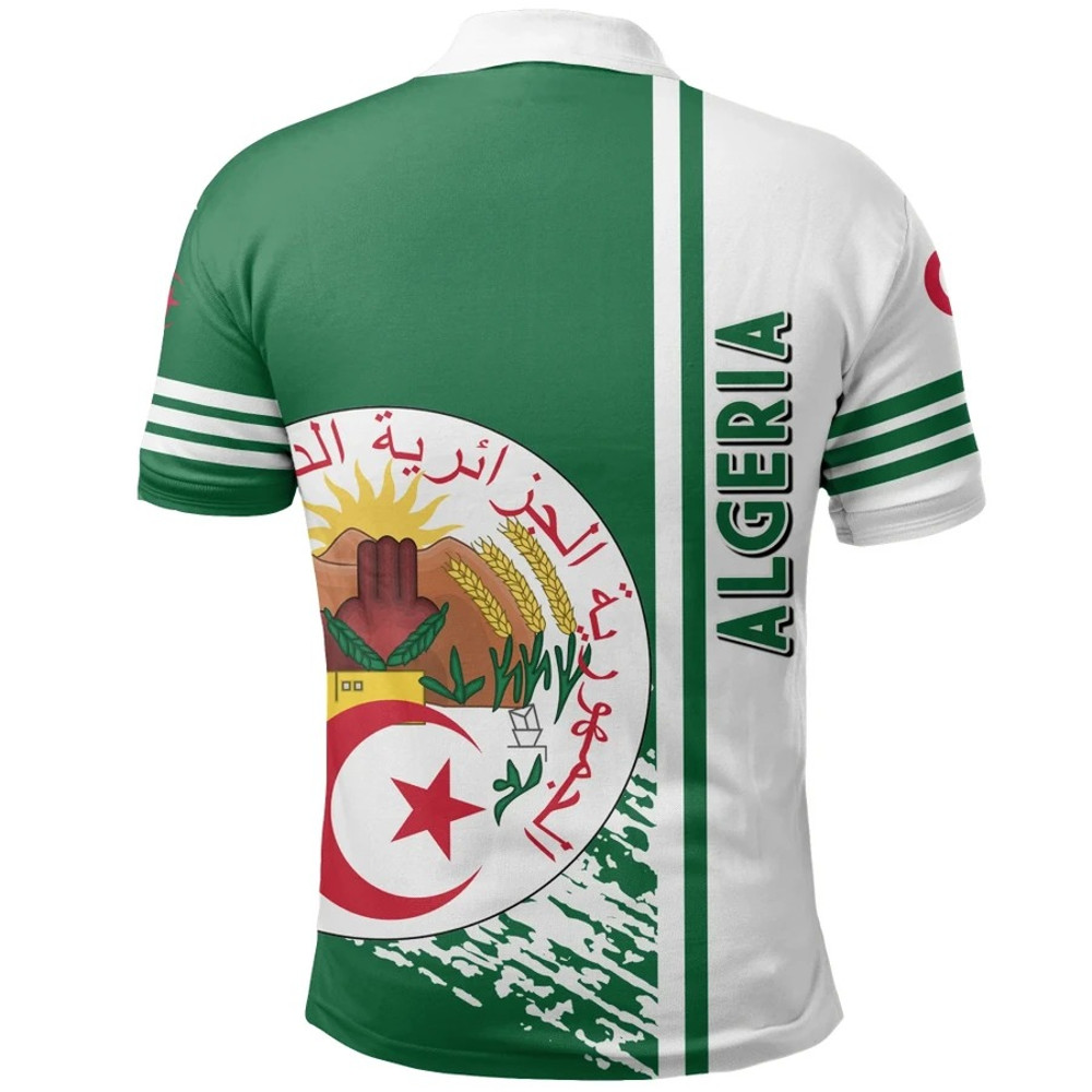Algeria Quarter Style Polo Shirt, African Polo Shirt For Men Women