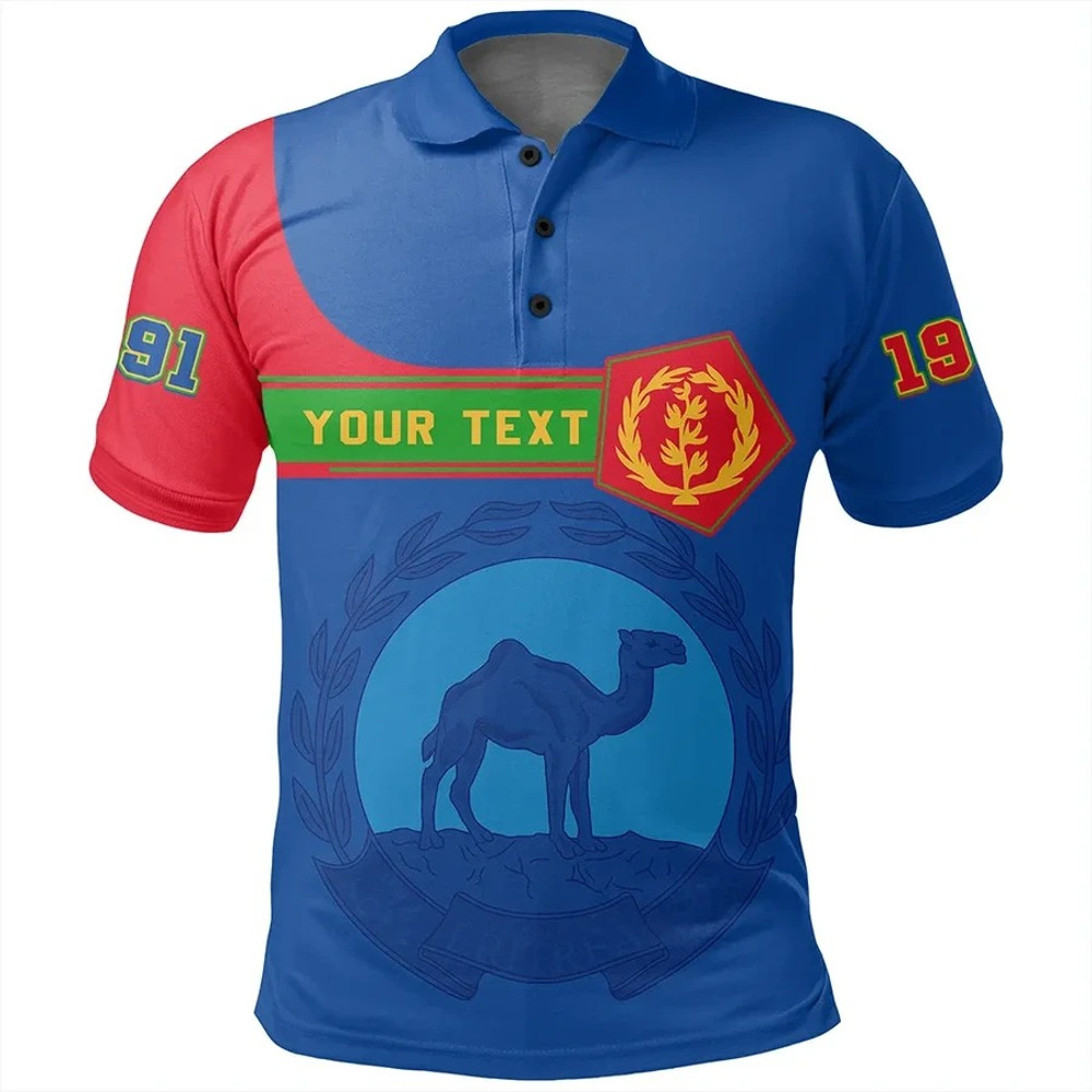 Custom Eritrea Polo Shirt Pentagon Style, African Polo Shirt For Men Women
