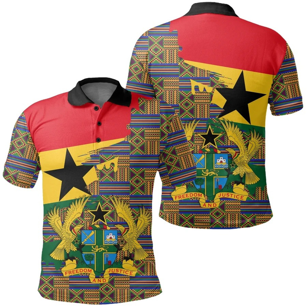 Kente Delicate Seamless Polo Shirt - Gash Style, African Polo Shirt For Men Women