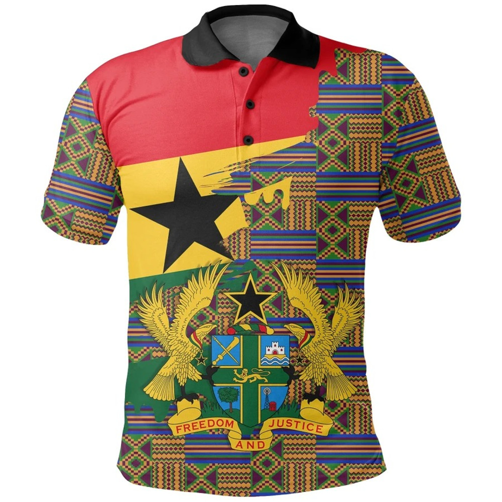 Kente Delicate Seamless Polo Shirt - Gash Style, African Polo Shirt For Men Women