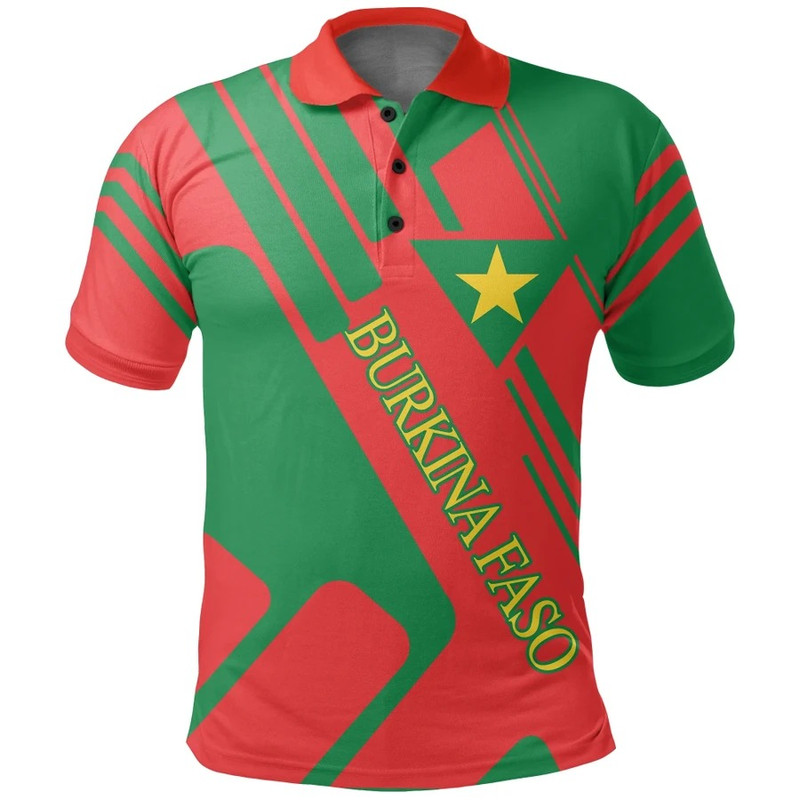 Burkina Faso Polo Shirt Rockie Style, African Polo Shirt For Men Women